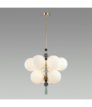 5405/9 MODERN ODL_EX23 35 золотой/серый/зеленый/белый матовый металл/керамика/стекло Люстра E14 9*40W PALLE-foto3