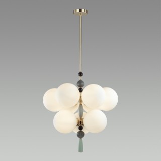 5405/9 MODERN ODL_EX23 35 золотой/серый/зеленый/белый матовый металл/керамика/стекло Люстра E14 9*40W PALLE-foto3