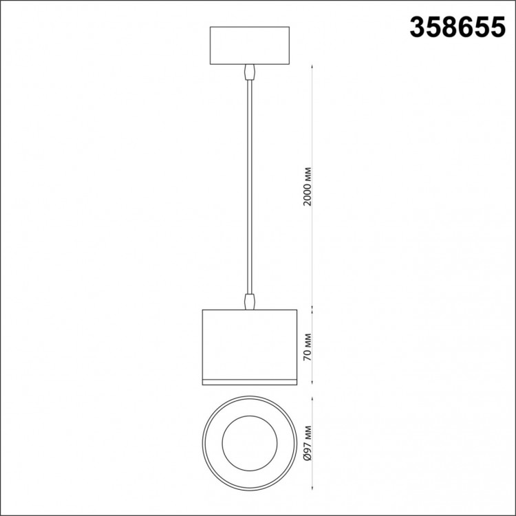 358655 OVER NT21 189 белый Светильник накладной светодиодный, провод 2м IP20 LED 4000К 12W 220V PATERA