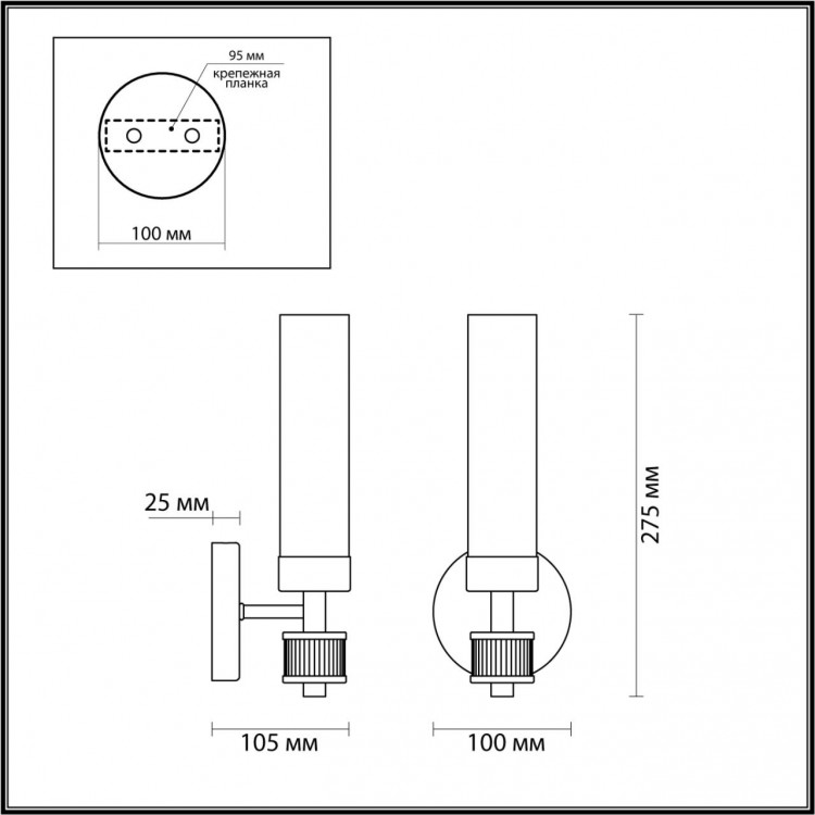 5274/1W CLASSI LN23 119 золотой Бра E14 1*40W 220V KAMILLA