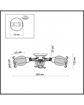 2252/3C COUNTRY ODL12 505 цветной Люстра потолочная E14 3*60W 220V AMELI-foto2
