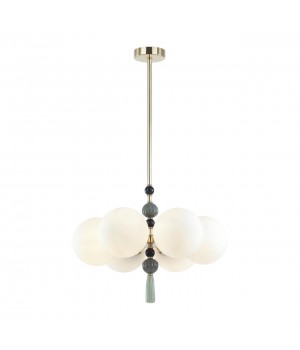 5405/6 MODERN ODL_EX23 35 золотой/серый/зеленый/белый матовый металл/керамика/ткань Люстра E14 6*40W PALLE-foto5