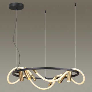 4397/55L HIGHTECH ODL23 101 черный/античная бронза/черный/металл/канат Подвесной св-к IP20 LED 50W 2020Лм 3000K CORDA-foto3