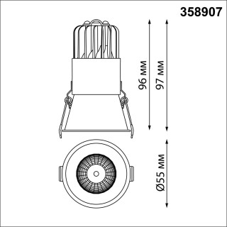 358907 SPOT NT22 229 черный Встраиваемый светодиодный светильник с переключателем цветовой температуры IP20 LED 3000К\4000К\6000К 7W 220V LANG-foto2