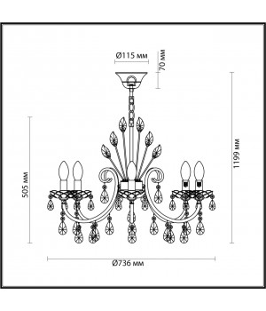 4977/8 HALL ODL23 435 золотой/хрусталь Люстра E14 8*40W VERSIA-foto2