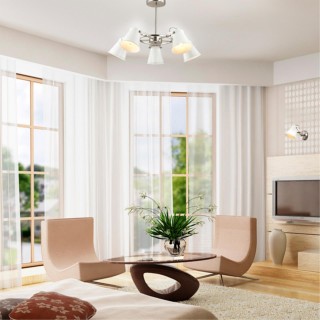 3591/5C MODERNI LN18 155 белый с матовым никелем Люстра на штанге E27 5*60W 220V ARUDIS-foto3