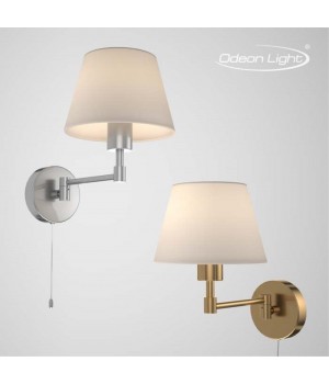 2480/1W MODERN ODL13 532 никель/абажур бел Бра c выкл E27 40W 220V GEMENA-foto3