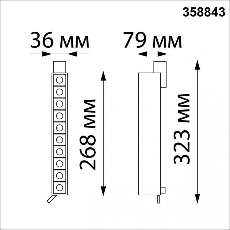 358843 PORT NT22 115 черный Светильник трехфазный трековый светодиодный IP20 LED 4000K 16W 220V ITER