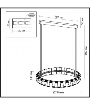 4993/80L L-VISION ODL23 375 золотой/черный Люстра LED 80W 3000K ASTURO-foto2