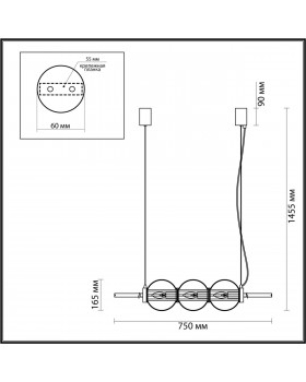 4273/3 MODERN ODL21 335 разноцв/стекл/никель/металл Подвесной светильник IP20 Е14 3*40W FRANCESCA-foto2