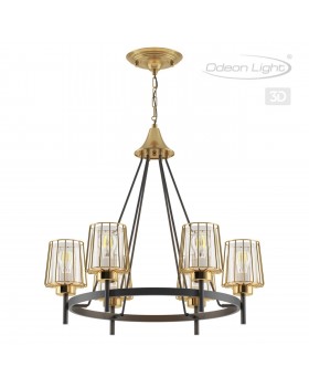 4656/6 COUNTRY ODL20 487 золотой/черный/янтарный Люстра E27 6*60W 220V DOGANA-foto5