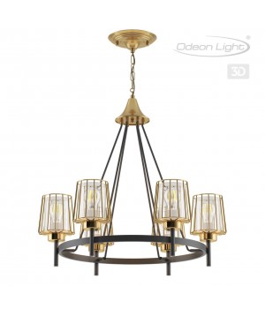 4656/6 COUNTRY ODL20 487 золотой/черный/янтарный Люстра E27 6*60W 220V DOGANA-foto5