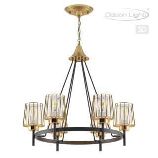 4656/6 COUNTRY ODL20 487 золотой/черный/янтарный Люстра E27 6*60W 220V DOGANA-foto5