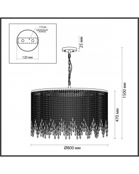 5028/12 MODERN ODL23 429 золотой/прозрачный металл/хрусталь Люстра E14 12*40W CHOKKA-foto2