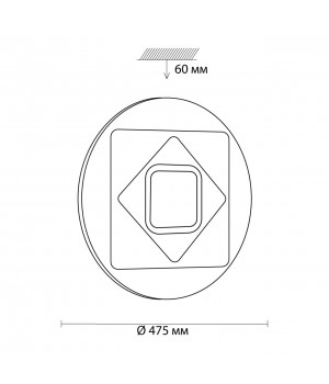 3037/EL COLOR SN 052 Светильник пластик/белый/хром LED 72Вт 3000-6500K D475 IP43 пульт ДУ/RGB/LampSmart COVA-foto2