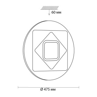 3037/EL COLOR SN 052 Светильник пластик/белый/хром LED 72Вт 3000-6500K D475 IP43 пульт ДУ/RGB/LampSmart COVA-foto2