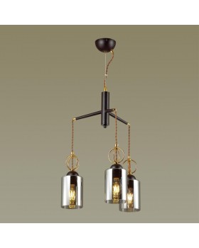 4657/3 COUNTRY ODL20 493 черный/золотой/дымчатый Подвес E27 3*60W 220V OPIKA-foto4