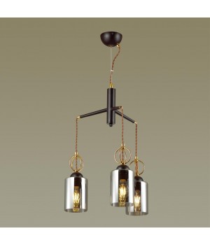4657/3 COUNTRY ODL20 493 черный/золотой/дымчатый Подвес E27 3*60W 220V OPIKA-foto4