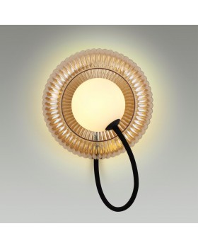 5013/1WD MODERN ODL23 511 черный/янтарный/белый матовый металл/стекло Бра G9 LED 7W BUNY-foto3