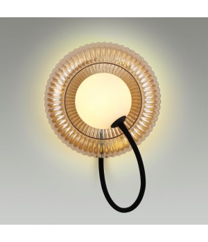 5013/1WD MODERN ODL23 511 черный/янтарный/белый матовый металл/стекло Бра G9 LED 7W BUNY-foto3