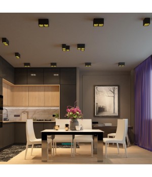 358487 OVER NT20 196 черный/золото Светильник накладной IP20 LED 4000K 10W 220V RECTE-foto3