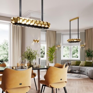 4993/80L L-VISION ODL23 375 золотой/черный Люстра LED 80W 3000K ASTURO-foto4