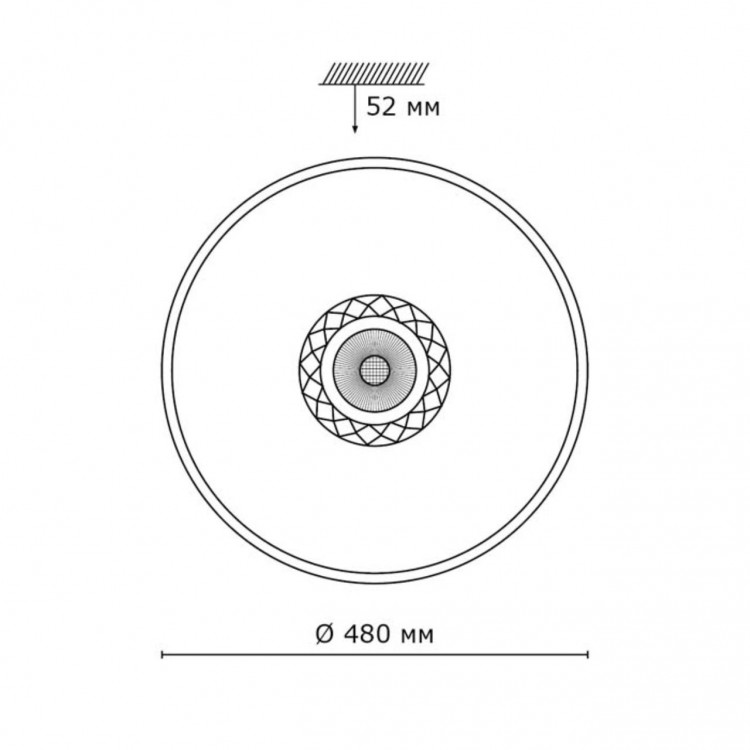 2044/EL SN 085 Светильник пластик LED 72Вт 3000-6000K D480 IP43 пульт ДУ LAVORA