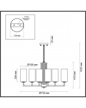 4990/8 HALL ODL23 403 матов. золотой/белый/стекло Люстра E27 8*40W KASALI-foto2