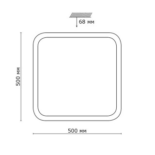 2014/E PALE SN 100 Светильник пластик/белый/хром LED 72Вт 3000-6000K 500х500 IP43 пульт ДУ KVADRI-foto2