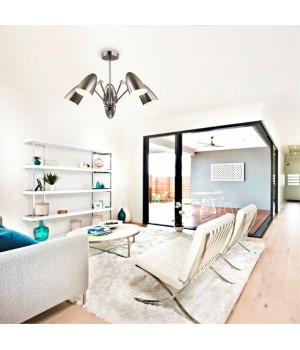 3589/5C MODERNI LN18 153 черненый хром с хромированным декором Люстра на штанге E27 5*60W 220V KRIYA-foto3