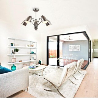 3589/5C MODERNI LN18 153 черненый хром с хромированным декором Люстра на штанге E27 5*60W 220V KRIYA-foto3