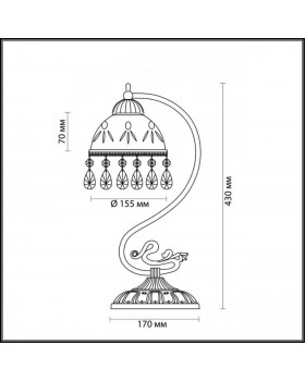 2989/1T CLASSI LN16 095 состаренная бронза Настольная лампа E27 60W 220V AVIFA-foto2