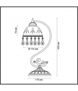 2989/1T CLASSI LN16 095 состаренная бронза Настольная лампа E27 60W 220V AVIFA-foto2