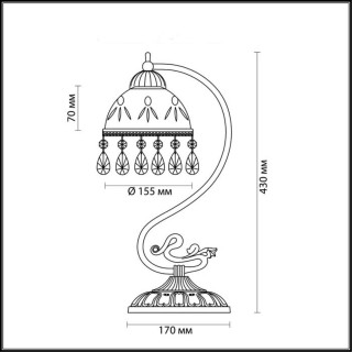 2989/1T CLASSI LN16 095 состаренная бронза Настольная лампа E27 60W 220V AVIFA-foto2
