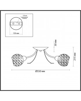 5266/3C COMFI LN23 194 античная латунь Люстра потолочная E14 3*40W 220V TULA-foto2