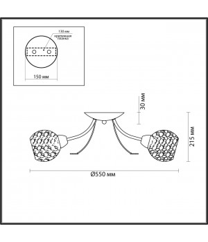 5266/3C COMFI LN23 194 античная латунь Люстра потолочная E14 3*40W 220V TULA-foto2