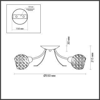 5266/3C COMFI LN23 194 античная латунь Люстра потолочная E14 3*40W 220V TULA-foto2