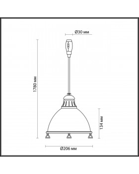 3807/1A MODERN ODL19 259 глянцевый никель/металл Подвес для трека E27 1*60W 206х206х1780 BRETA-foto2