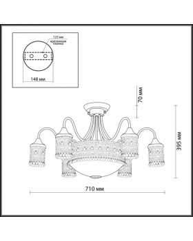 2641/9C COUNTRY ODL14 499 под бронзу/хрусталь Люстра потолочная E14 9*40W 220V SALONA-foto2