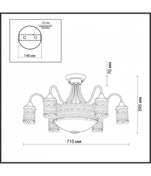 2641/9C COUNTRY ODL14 499 под бронзу/хрусталь Люстра потолочная E14 9*40W 220V SALONA-foto2