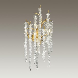 5005/3W HALL ODL23 487 золотой/прозрачный металл/хрусталь Бра G9 3*40W BANCHE-foto3