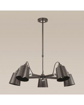 3532/5C LOFTI LN18 206 черный Люстра на штанге телескоп. E27 5*60W 220V NEROPIUS-foto4