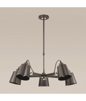 3532/5C LOFTI LN18 206 черный Люстра на штанге телескоп. E27 5*60W 220V NEROPIUS-foto4