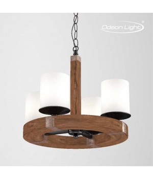 2767/4 COUNTRY ODL15 494 медн./дерево/стекло Люстра E27 4*60W 220V FABO-foto3