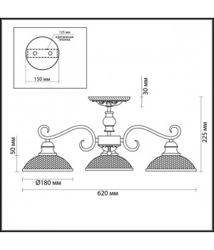 3473/3C COUNTY LN17 196 белый с золотой патиной Люстра потолочная E27 3*40W 220V ZEROME-foto2