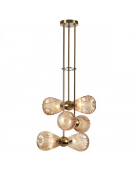 5402/6 MODERN ODL_EX23 21 золотой/янтарный/металл/стекло Подвес E14 6*40W ELICA-foto4