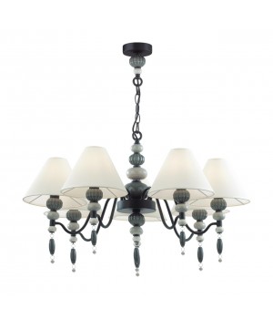 4896/7 MODERN ODL_EX23 25 черный матов./серый/молочный металл/керамика/ткань Люстра E14 7*40W SOCHI-foto5