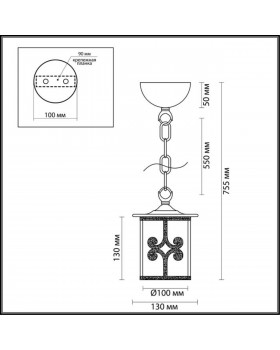 3125/1 COUNTY LN16 206 белый/зол.патина/стекло/метал.декор Подвес E27 40W 220V SEKVANA-foto2