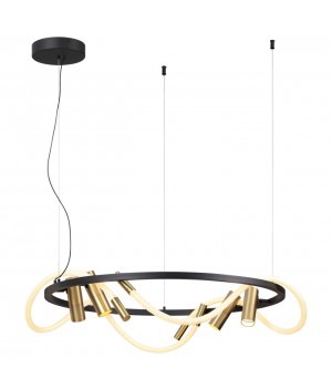 4397/55L HIGHTECH ODL23 101 черный/античная бронза/черный/металл/канат Подвесной св-к IP20 LED 50W 2020Лм 3000K CORDA-foto4