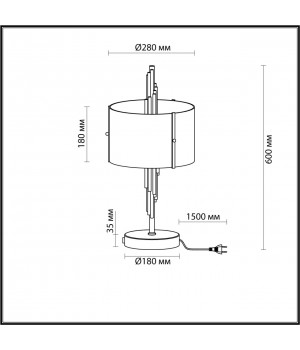 4895/2T MODERN ODL_EX23 37 бронзовый/дымчатый/металл/стекло Настольная лампа E27 2*40W MARGARET-foto2